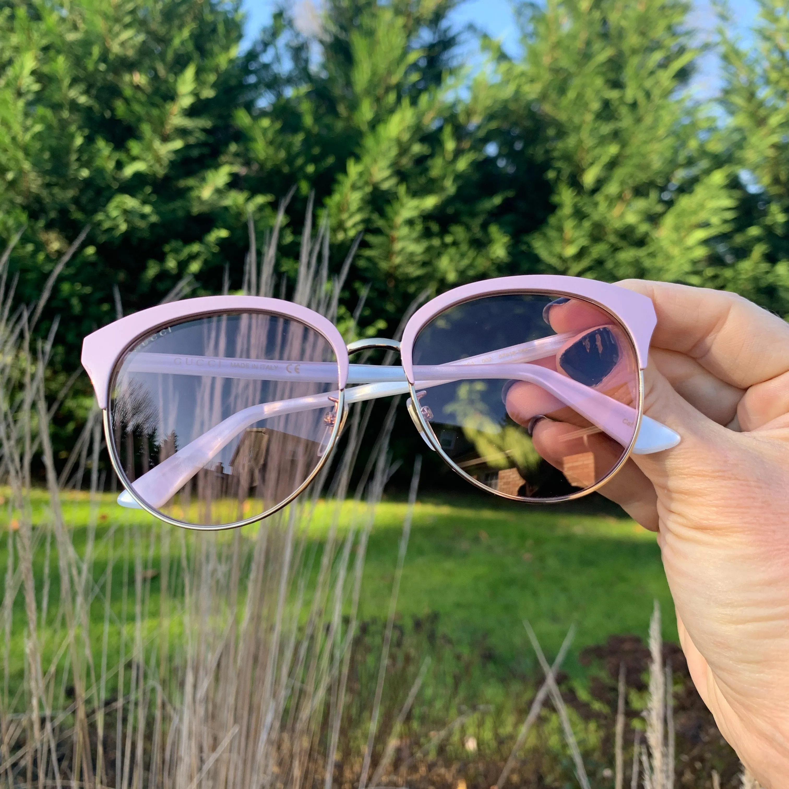 Gucci Specialized Fit Round-frame Metal Sunglasses in Pink