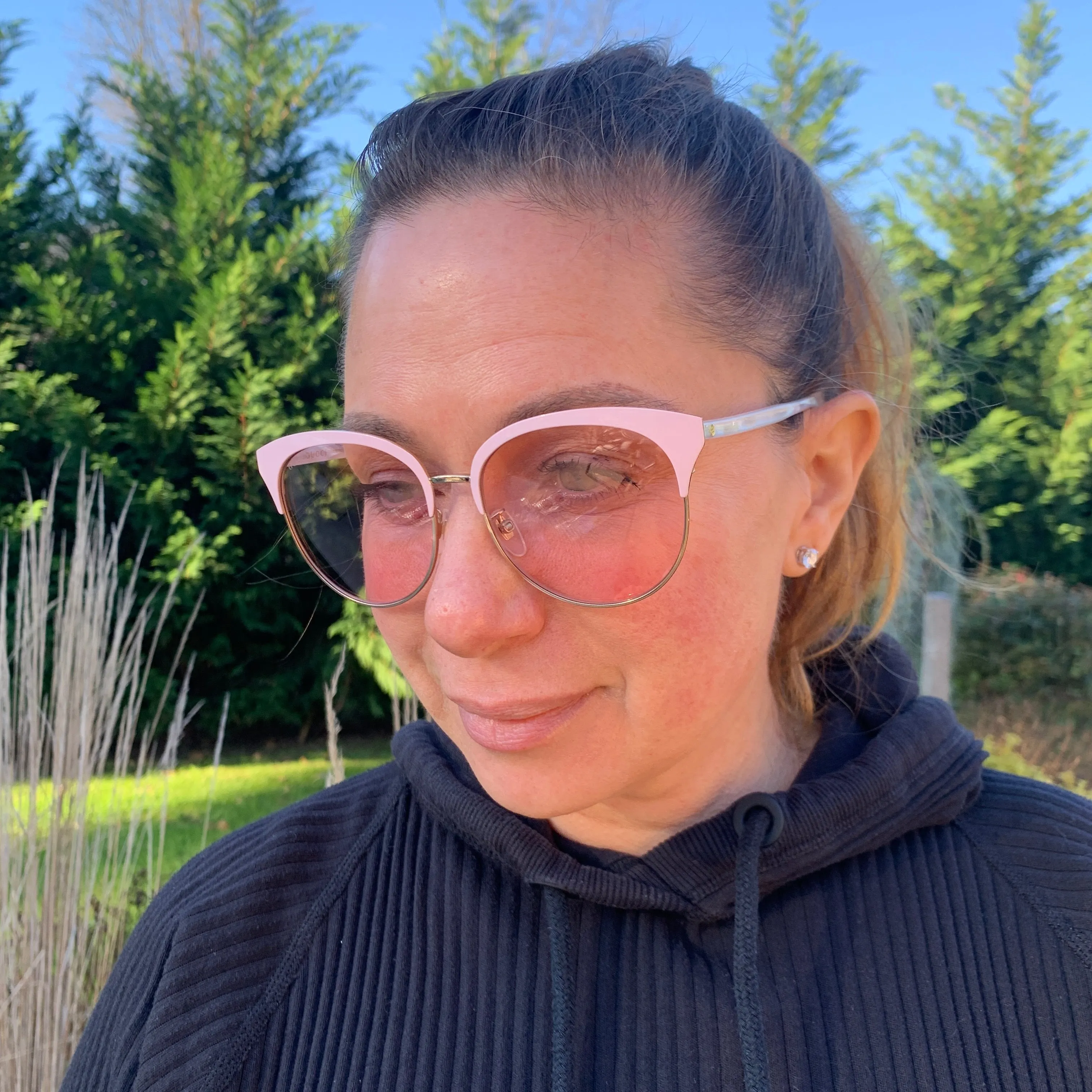 Gucci Specialized Fit Round-frame Metal Sunglasses in Pink
