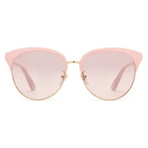 Gucci Specialized Fit Round-frame Metal Sunglasses in Pink