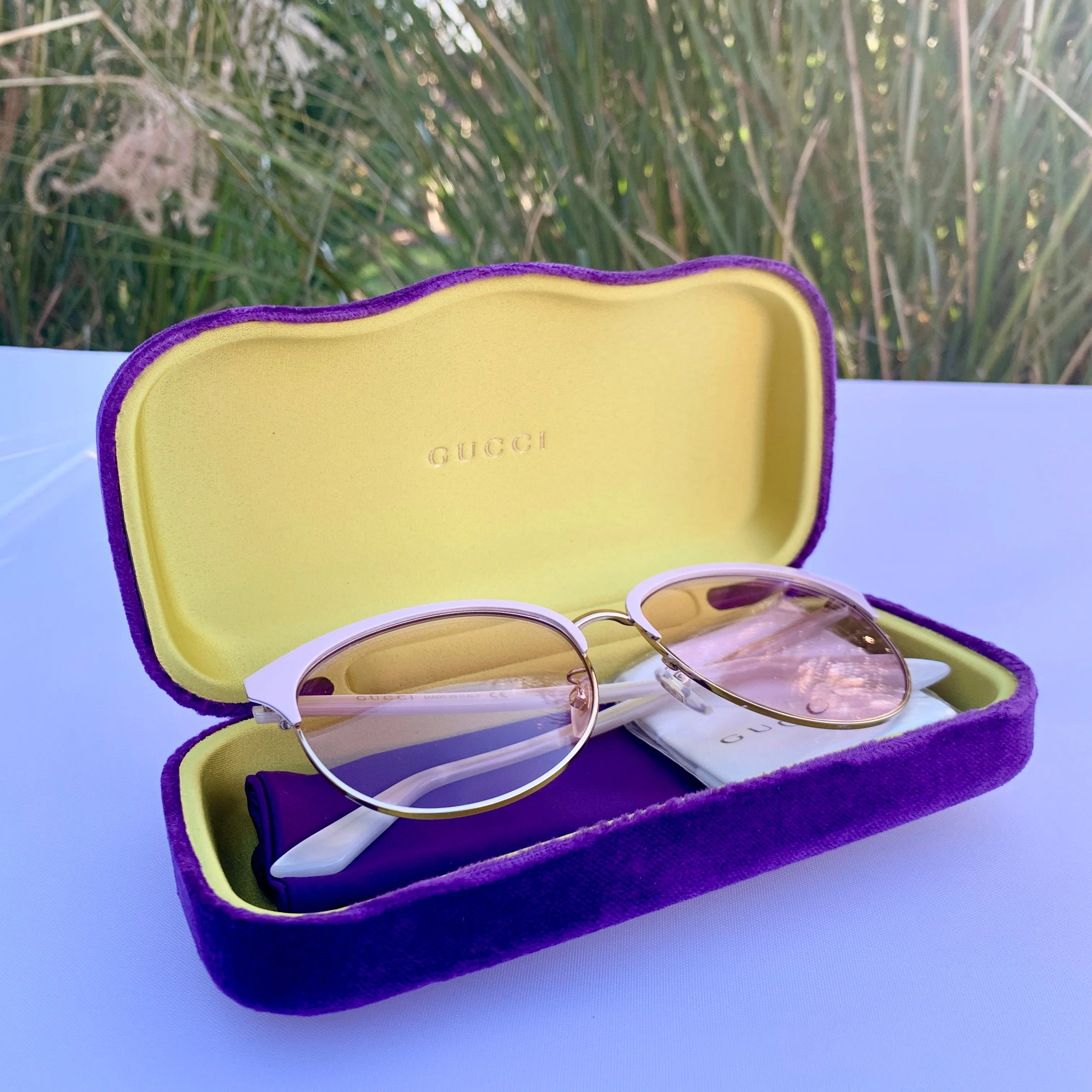 Gucci Specialized Fit Round-frame Metal Sunglasses in Pink