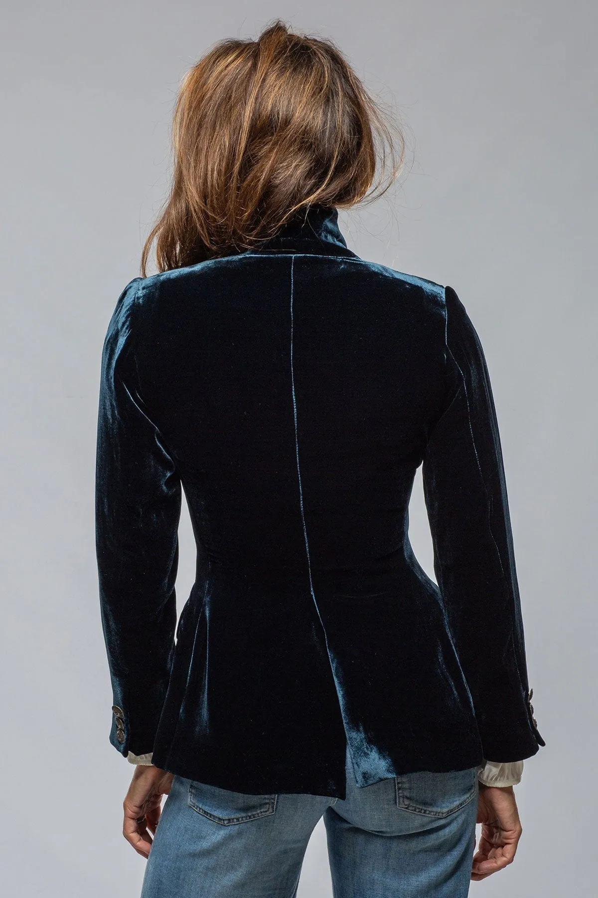 Hacking Velvet Jacket In Navy