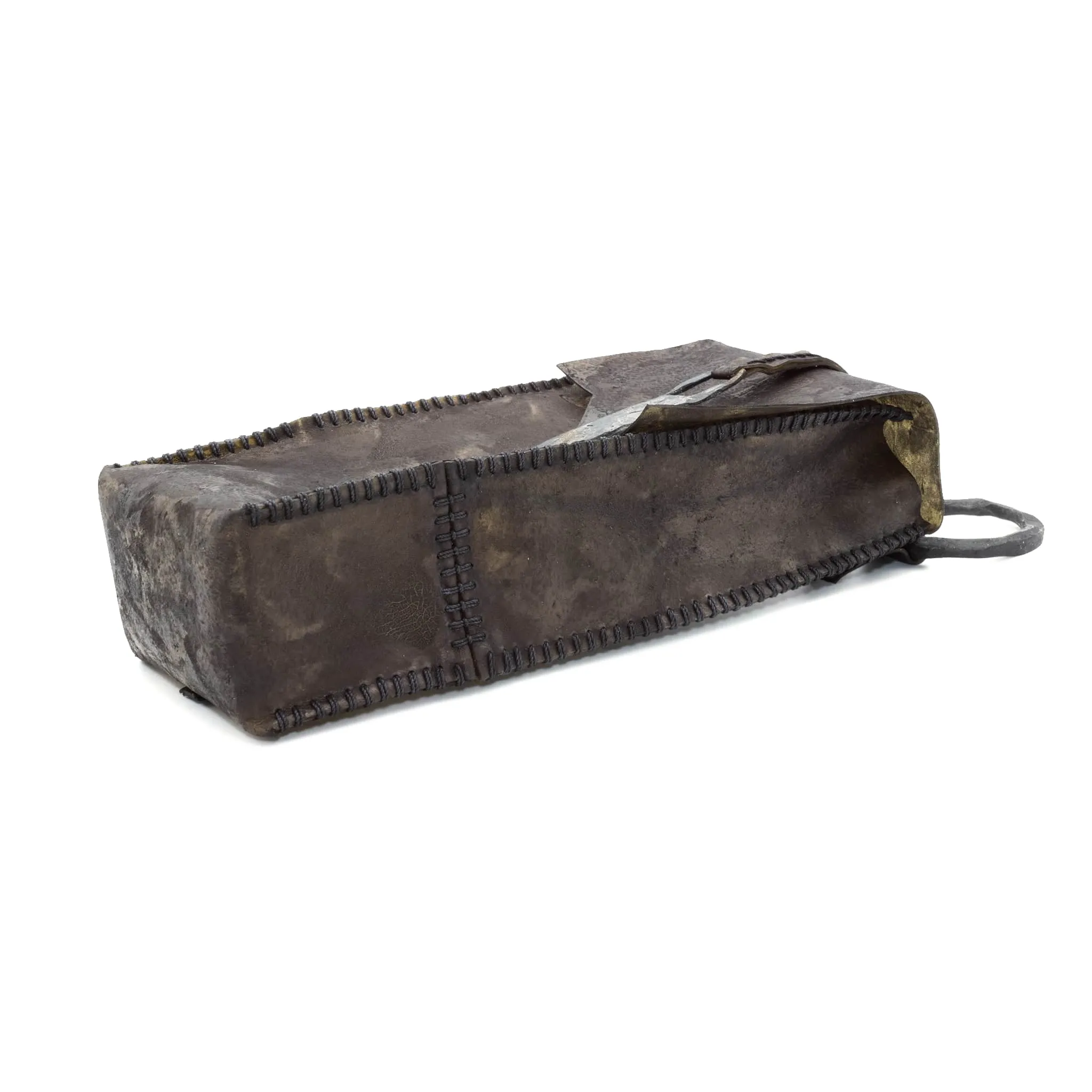 hand dyed transparent horse leather phone pouch