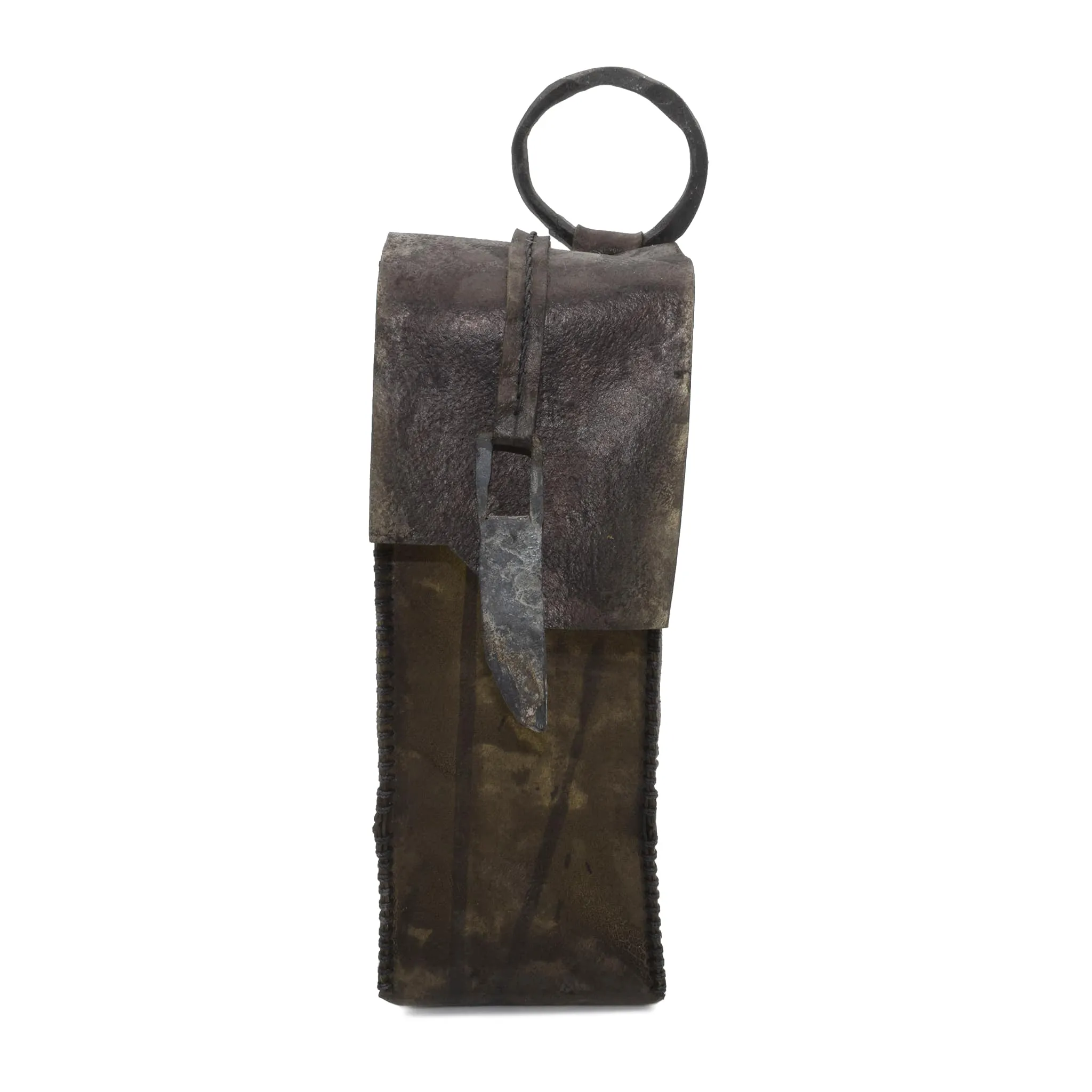 hand dyed transparent horse leather phone pouch