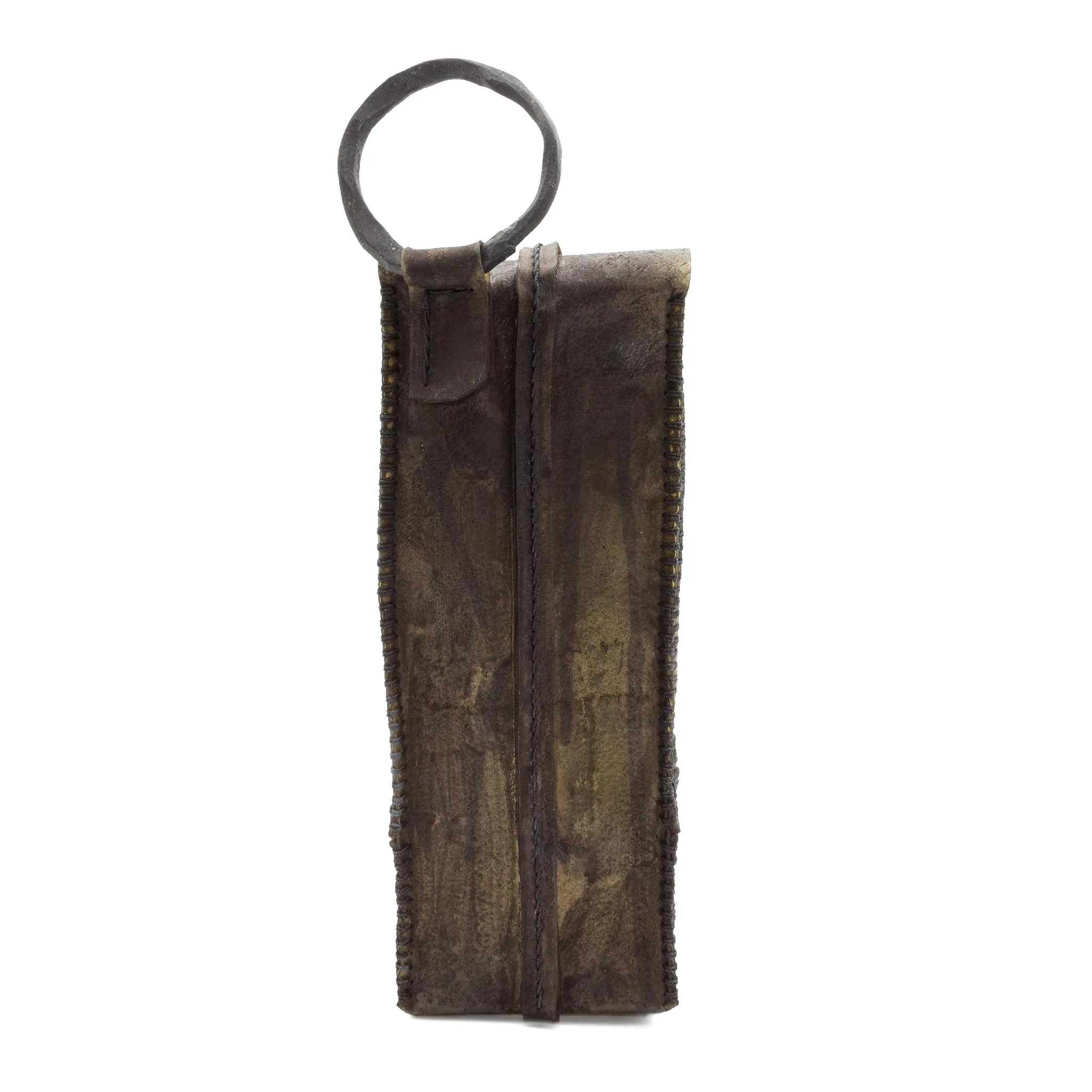 hand dyed transparent horse leather phone pouch