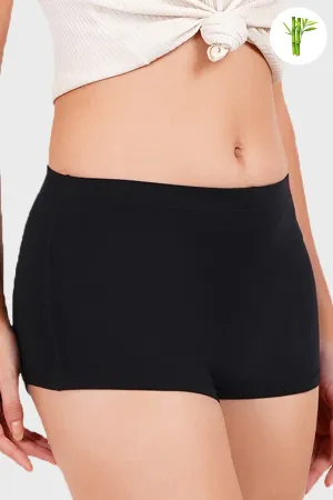 High Rise Micro Bamboo Boyshorts - Midnight Black