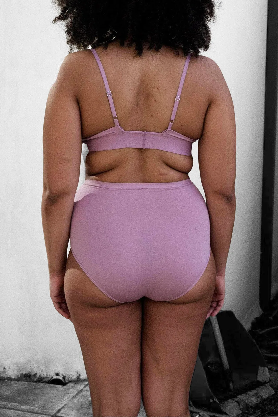 Highwaist Bell in Still Purple Bamboo Lyocell