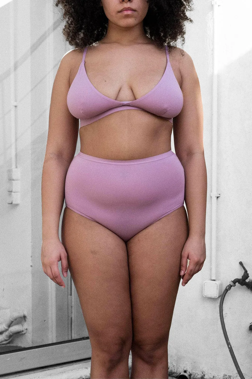 Highwaist Bell in Still Purple Bamboo Lyocell