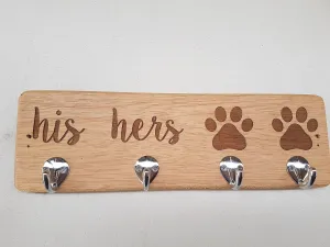 His Hers Paws Key and Leash Holder