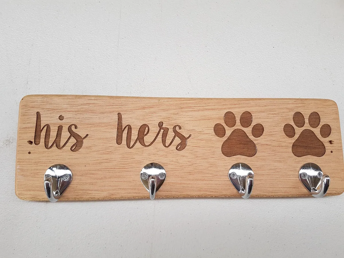 His Hers Paws Key and Leash Holder