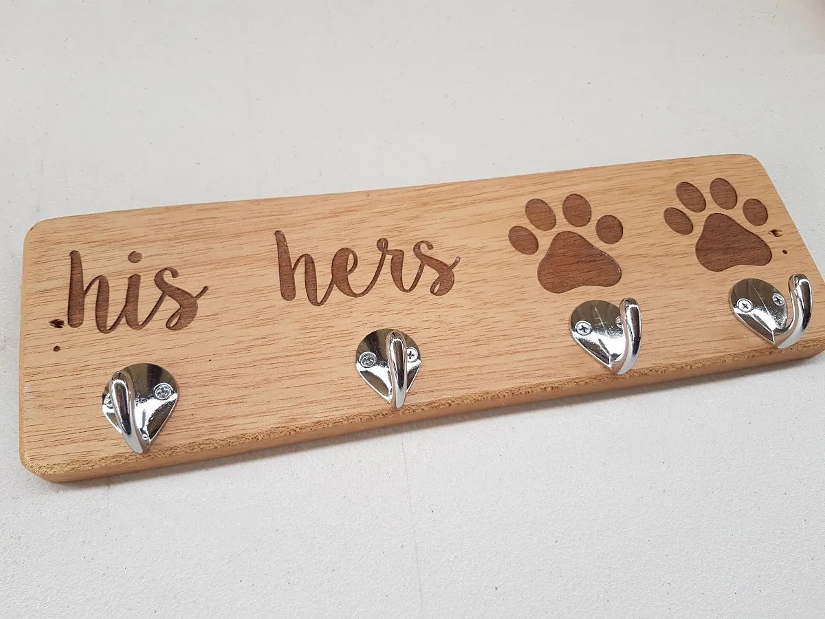 His Hers Paws Key and Leash Holder