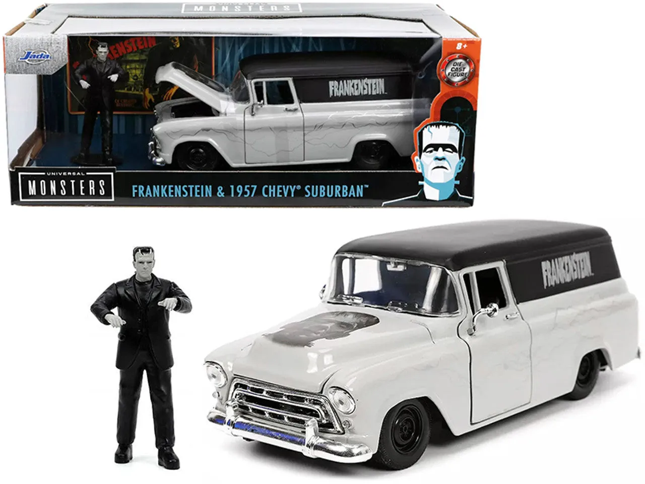 Hollywood Rides Frankenstein & 1957 Chrevrolet Suburban Die Cast