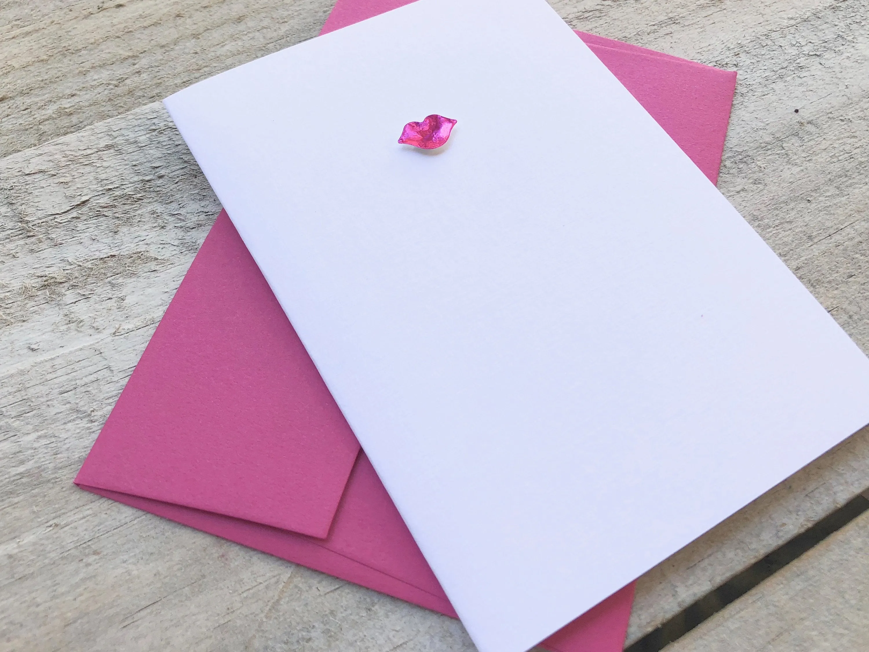 Hot Pink Kiss Cards