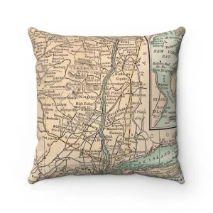 Hudson Valley NY Map Pillow