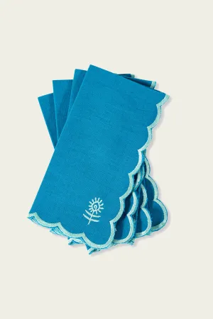 Icon Linen Napkins Set of 4 - Peacock   Mint