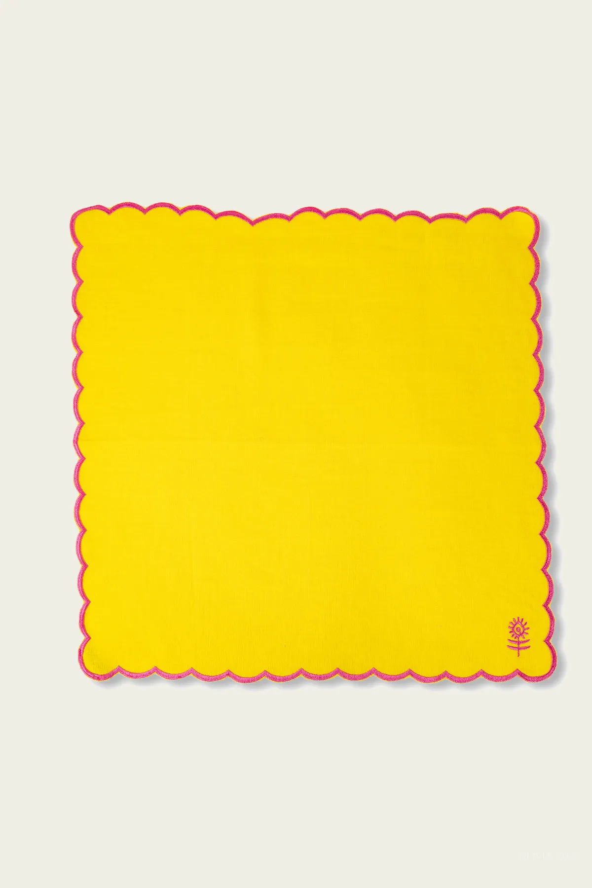 Icon Linen Napkins Set of 4 - Yellow   Neon Pink