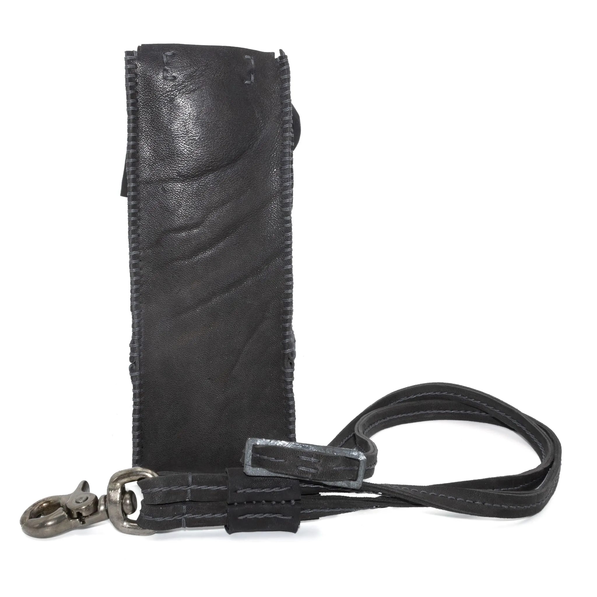 iron dyed horse culatta leather phone pouch