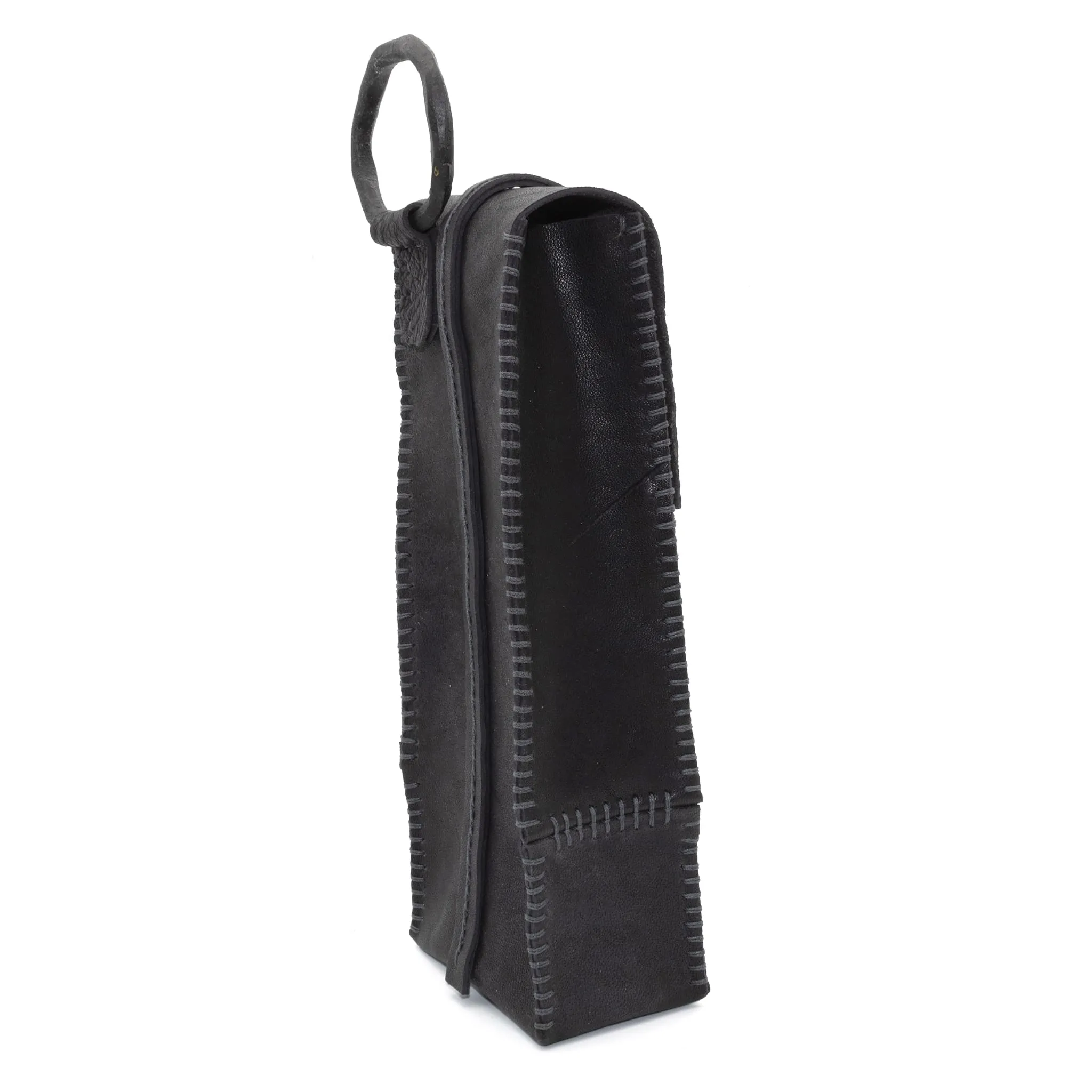 iron dyed horse culatta leather phone pouch