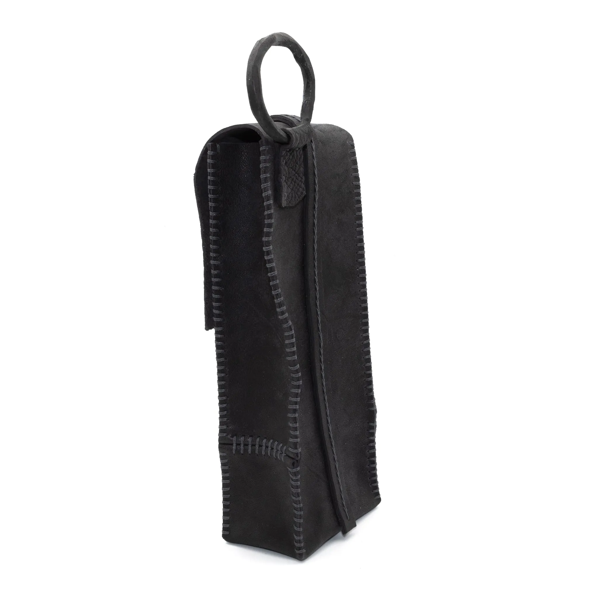iron dyed horse culatta leather phone pouch