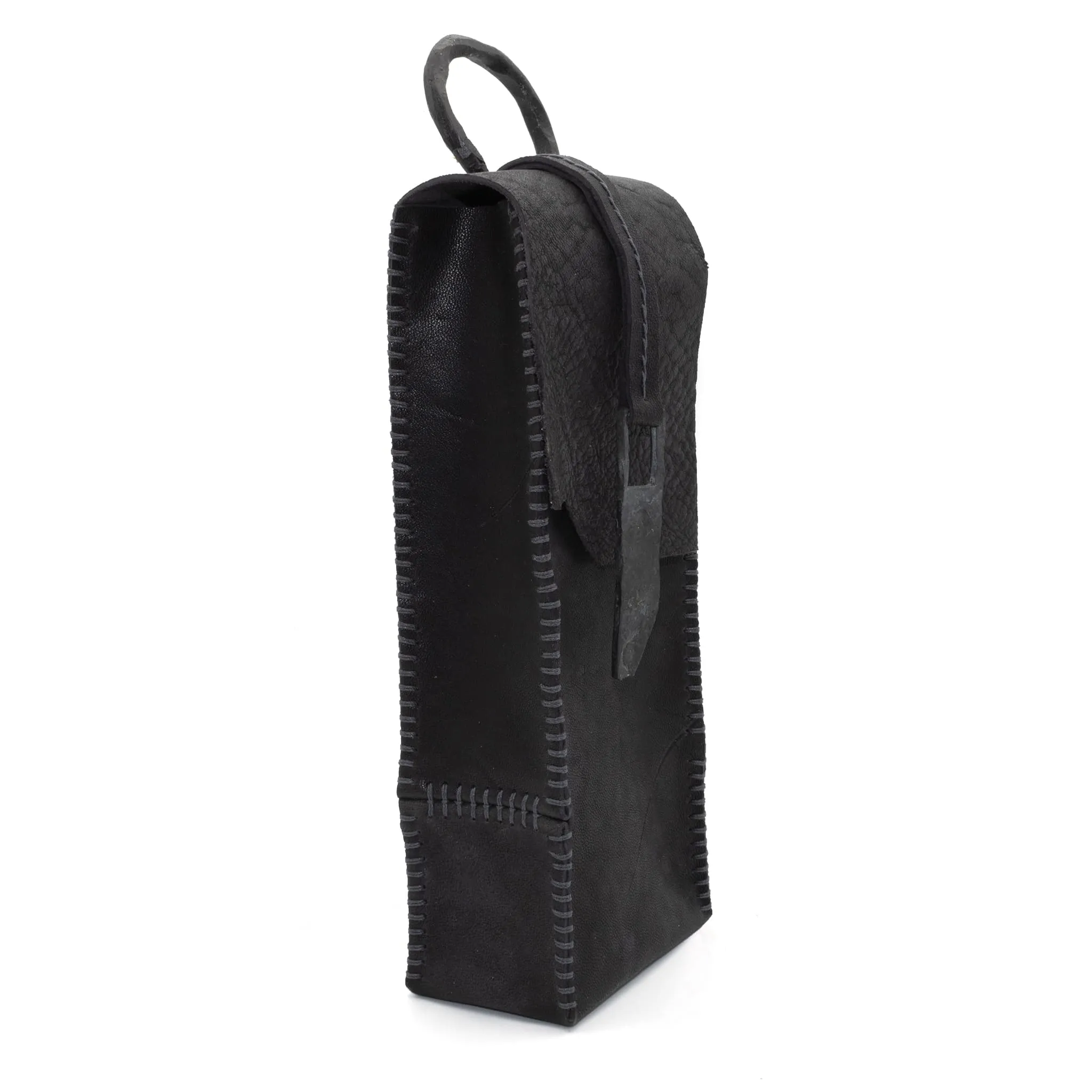 iron dyed horse culatta leather phone pouch