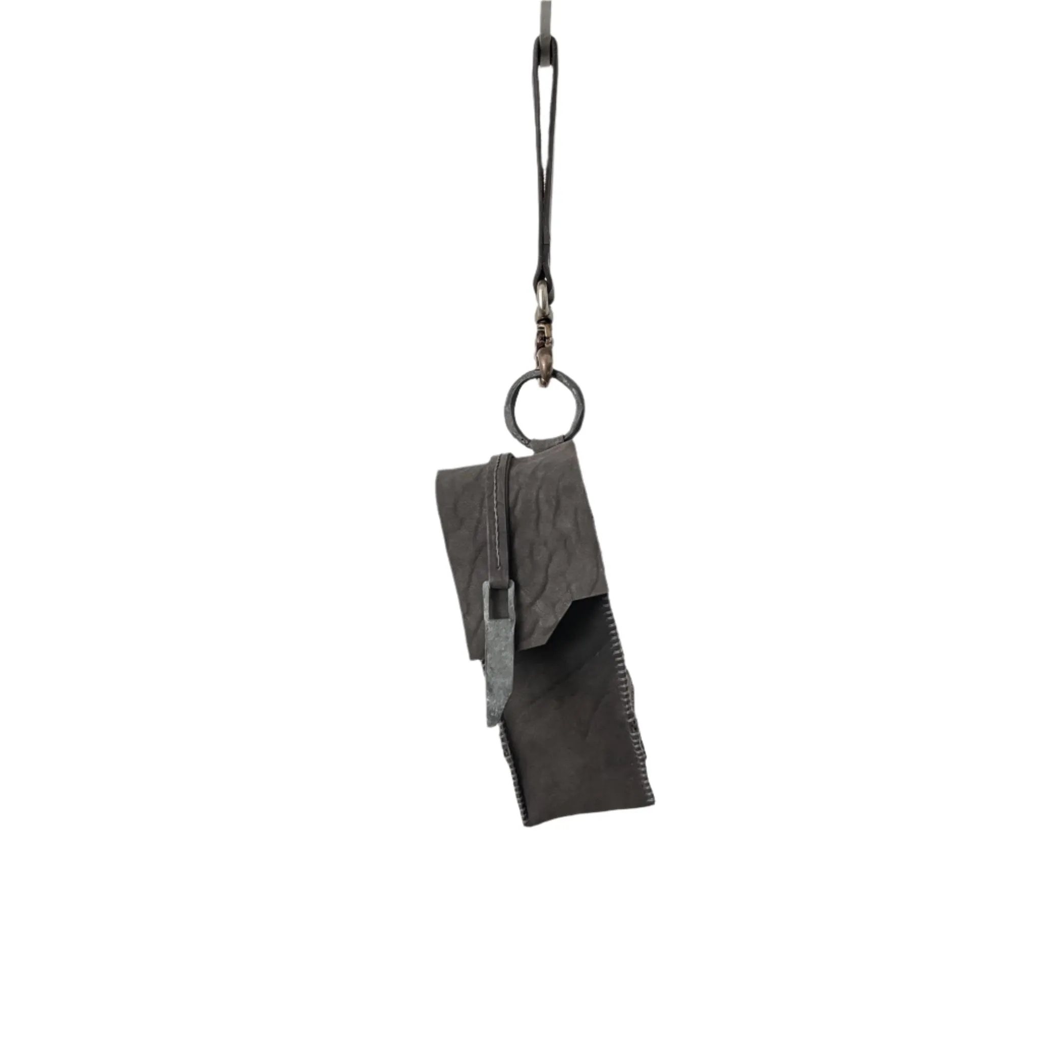 iron dyed horse culatta leather phone pouch