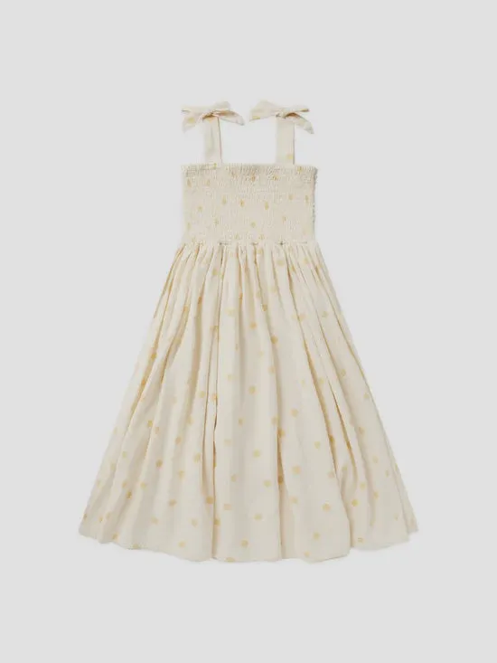 Ivy Dress- Yellow Polka Dot