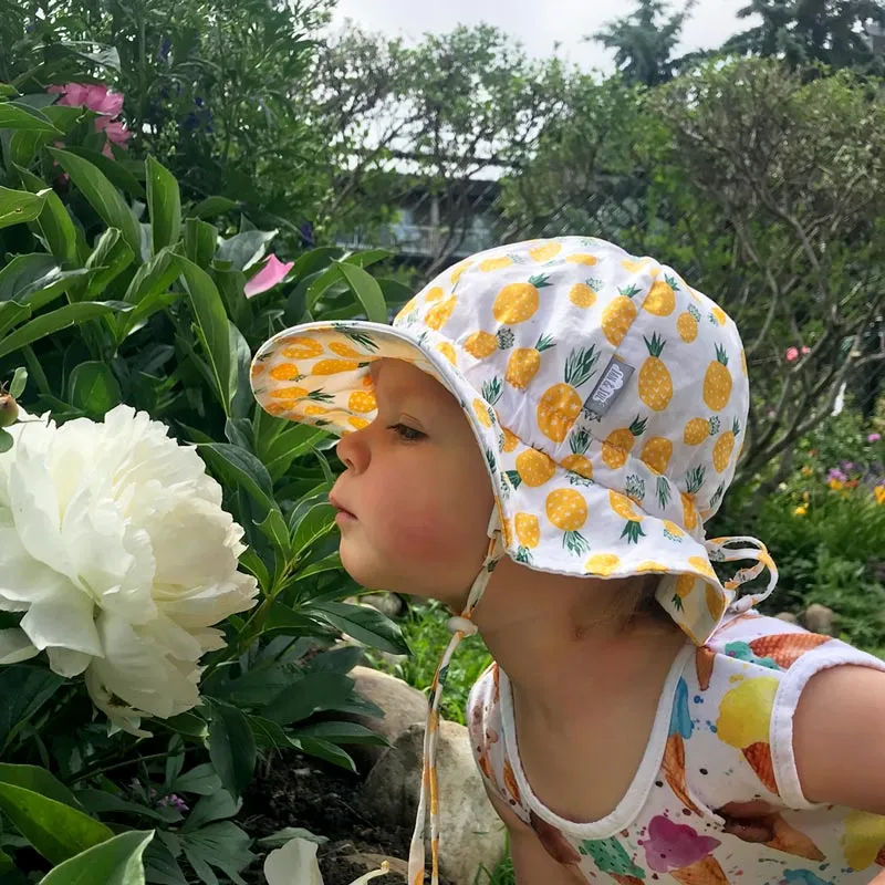 Jan & Jul Gro-With-Me Cotton Floppy Hat - Yellow Pineapple