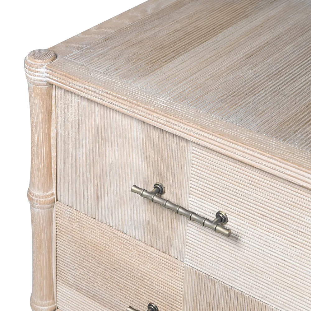 Janah Oak Four Drawer Chest with Bamboo Effect Handle