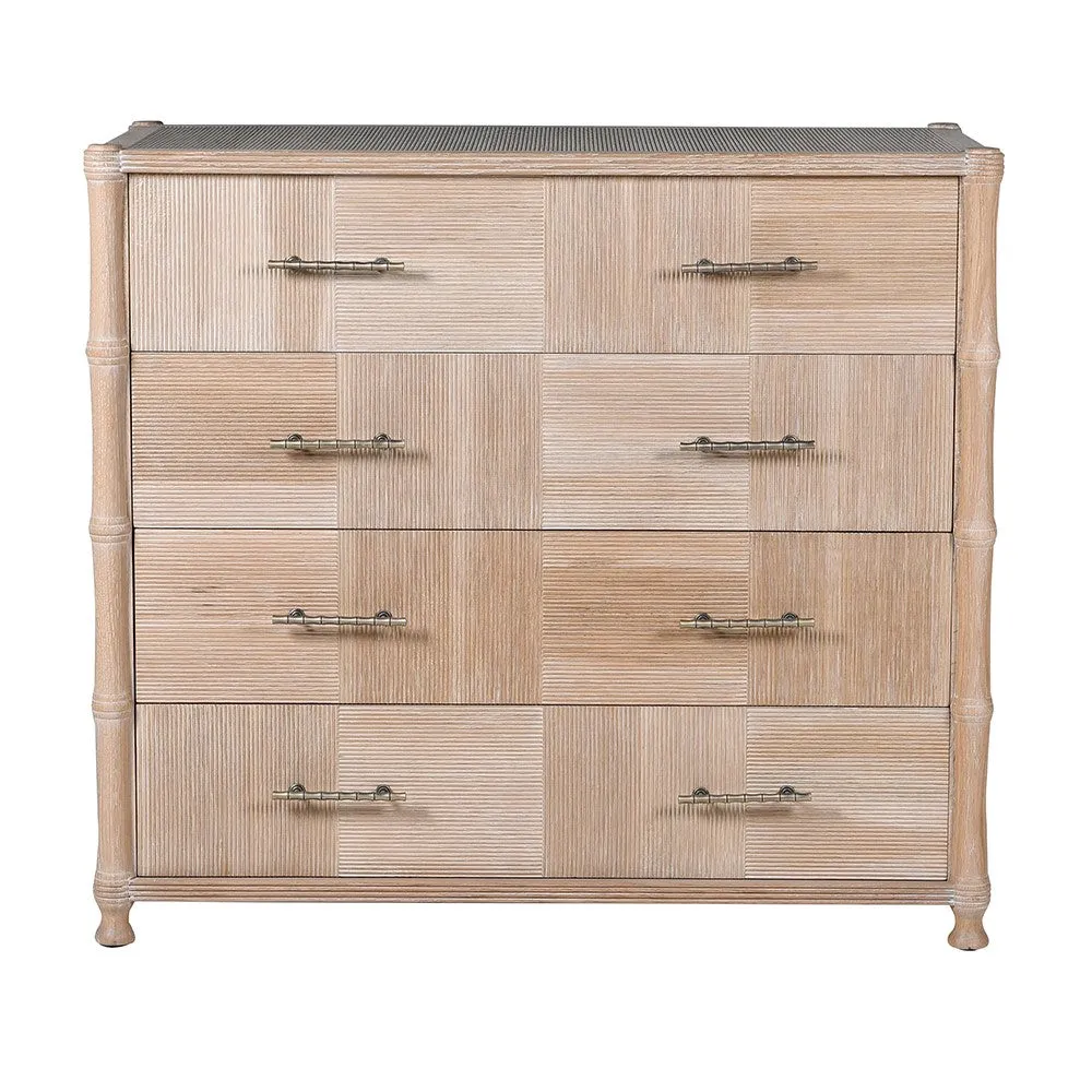 Janah Oak Four Drawer Chest with Bamboo Effect Handle