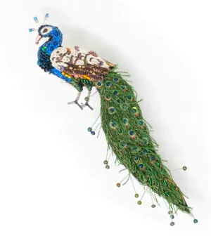 Jewelled Peacock Brooch