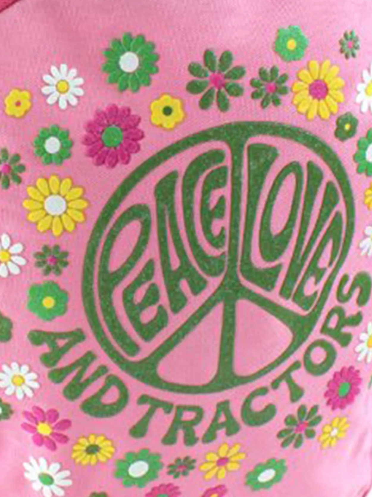 John Deere Peace 16" School Pink Backpack