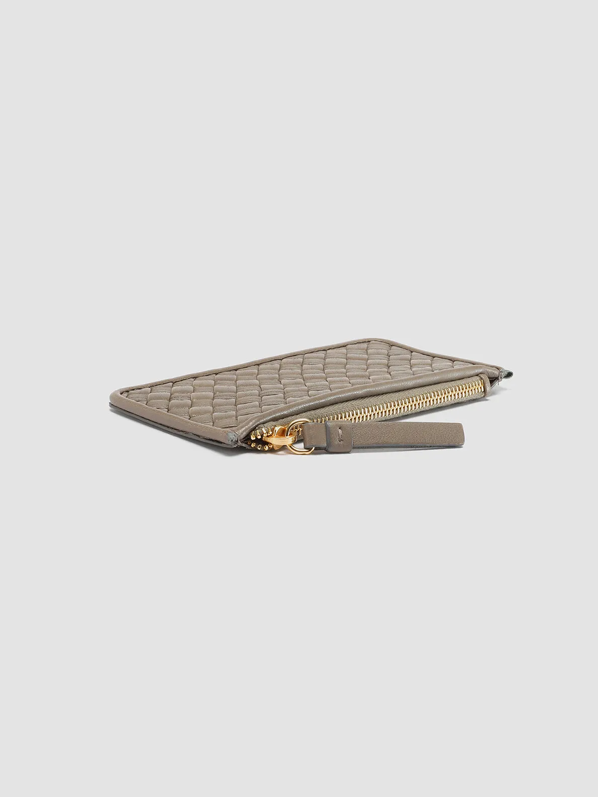 JULIET 103 - Taupe Woven Leather card holder