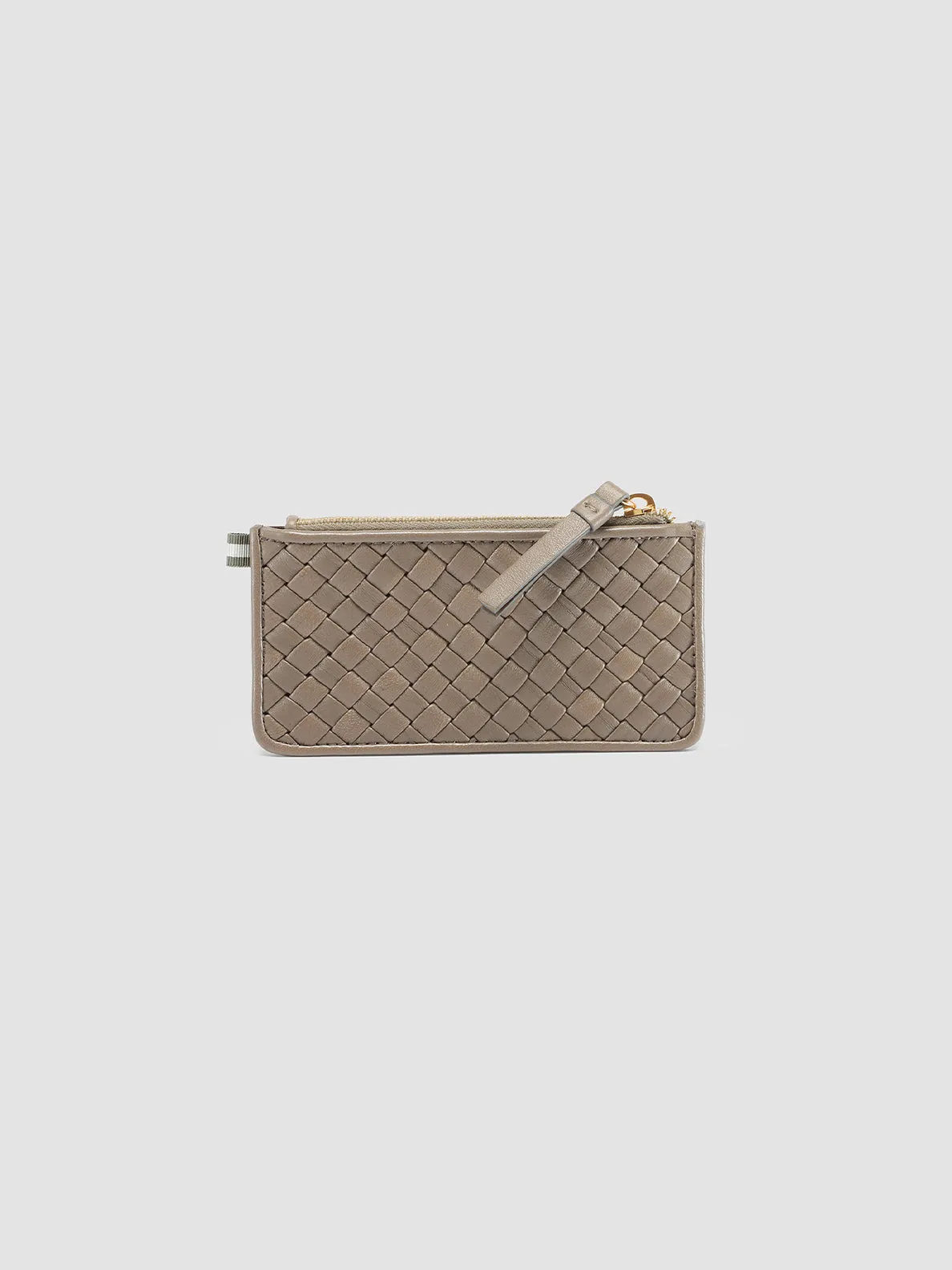 JULIET 103 - Taupe Woven Leather card holder