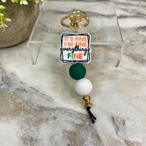 Keychain - Silicone Bead - Everything’s Fine