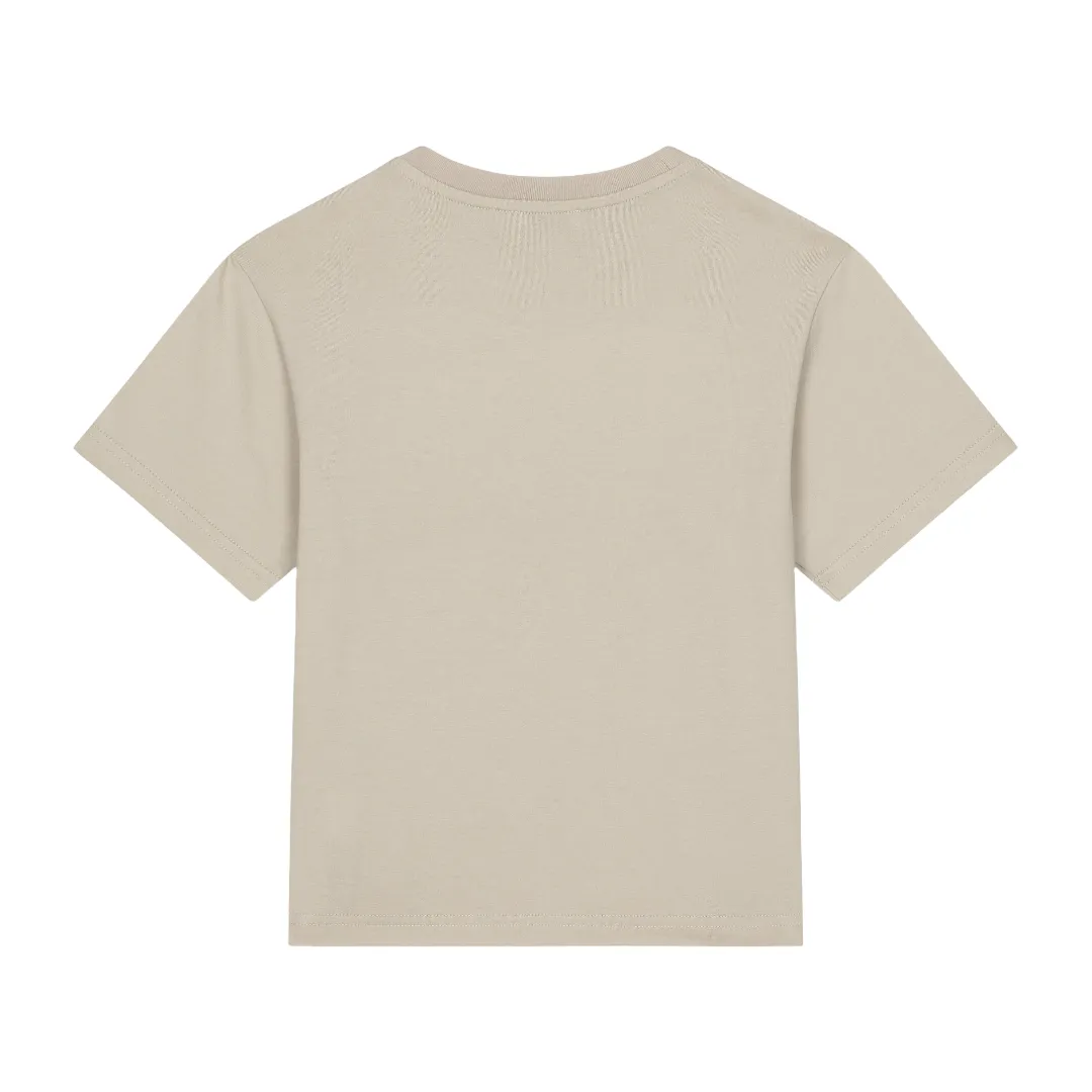 KIDS JERSEY T-SHIRT WITH LOGO TAG BEIGE