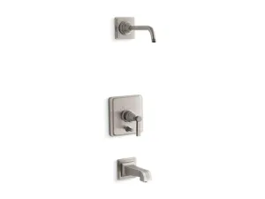 KOHLER K-T13133-4BL Pinstripe Rite-Temp(R) bath and shower trim set with push-button diverter and lever handle, less showerhead