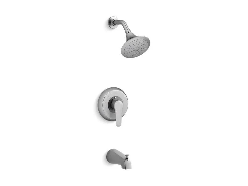 KOHLER K-TS98006-4 July Rite-Temp bath and shower valve trim with lever handle, slip-fit spout and 2.0 gpm showerhead