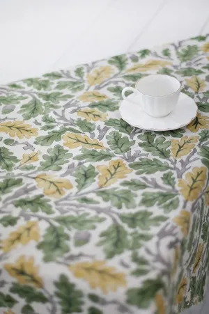 Leaf Linen Blend Fabric, Cotton Linen, Washing Linen, Korean Fabric, Leaves Fabric, Green Leaf Linen, 2 Colors - By the Yard 26099-1