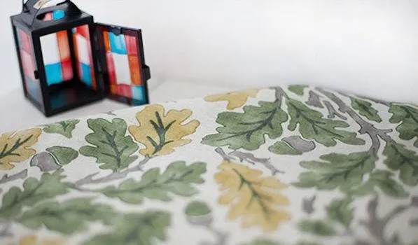 Leaf Linen Blend Fabric, Cotton Linen, Washing Linen, Korean Fabric, Leaves Fabric, Green Leaf Linen, 2 Colors - By the Yard 26099-1