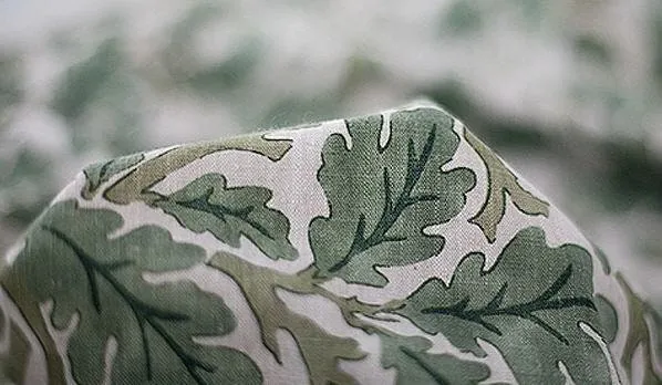 Leaf Linen Blend Fabric, Cotton Linen, Washing Linen, Korean Fabric, Leaves Fabric, Green Leaf Linen, 2 Colors - By the Yard 26099-1