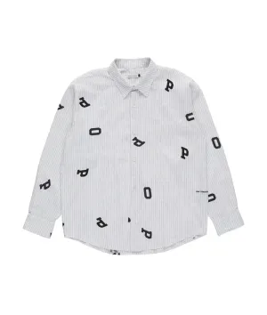 LETTERS STRIPED POP SHIRT - WHITE LINEN