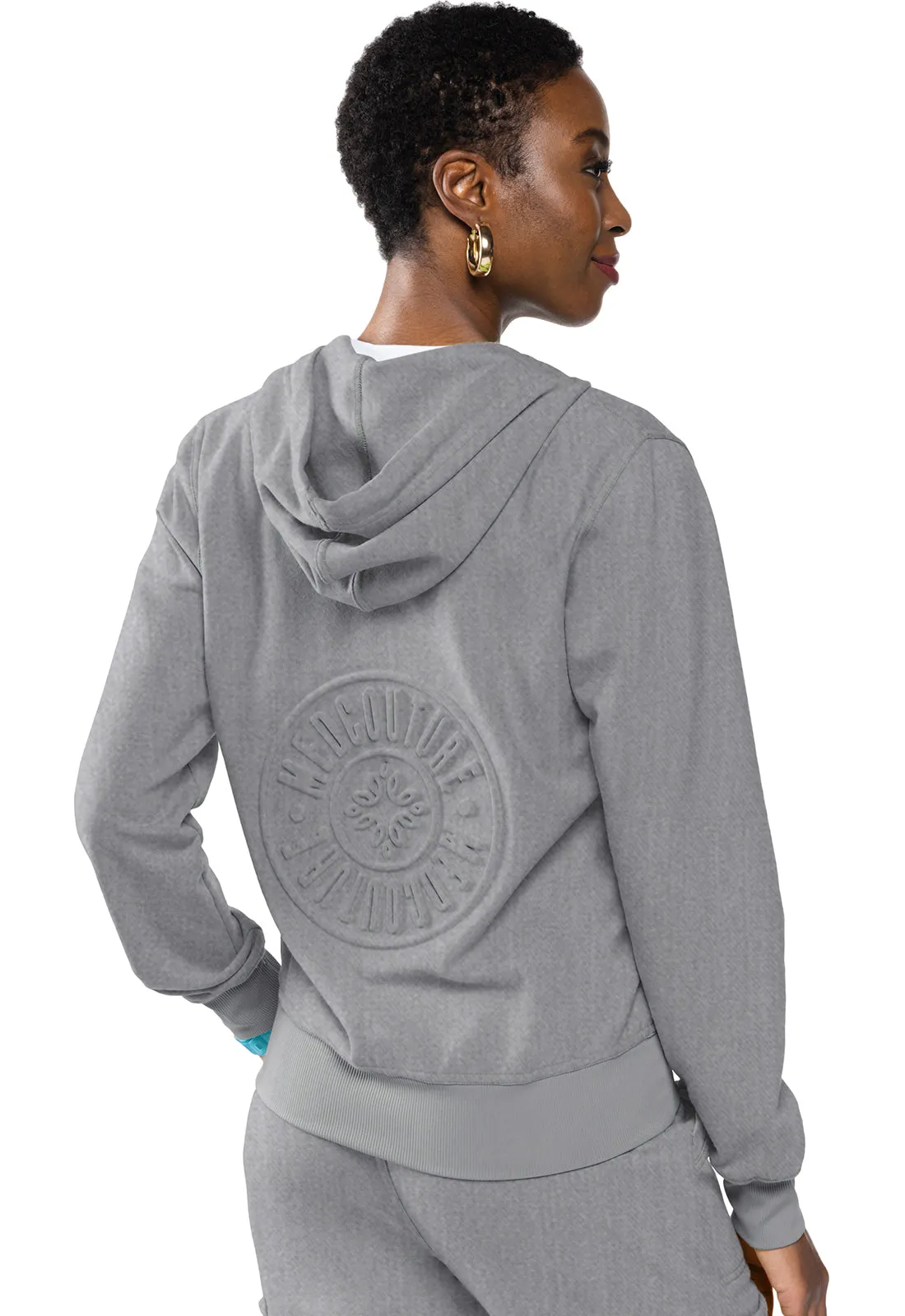 Lifestyle MC316 Fleece Zip Front Logo Hoodie Heather Gray