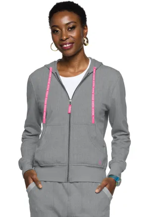 Lifestyle MC316 Fleece Zip Front Logo Hoodie Heather Gray