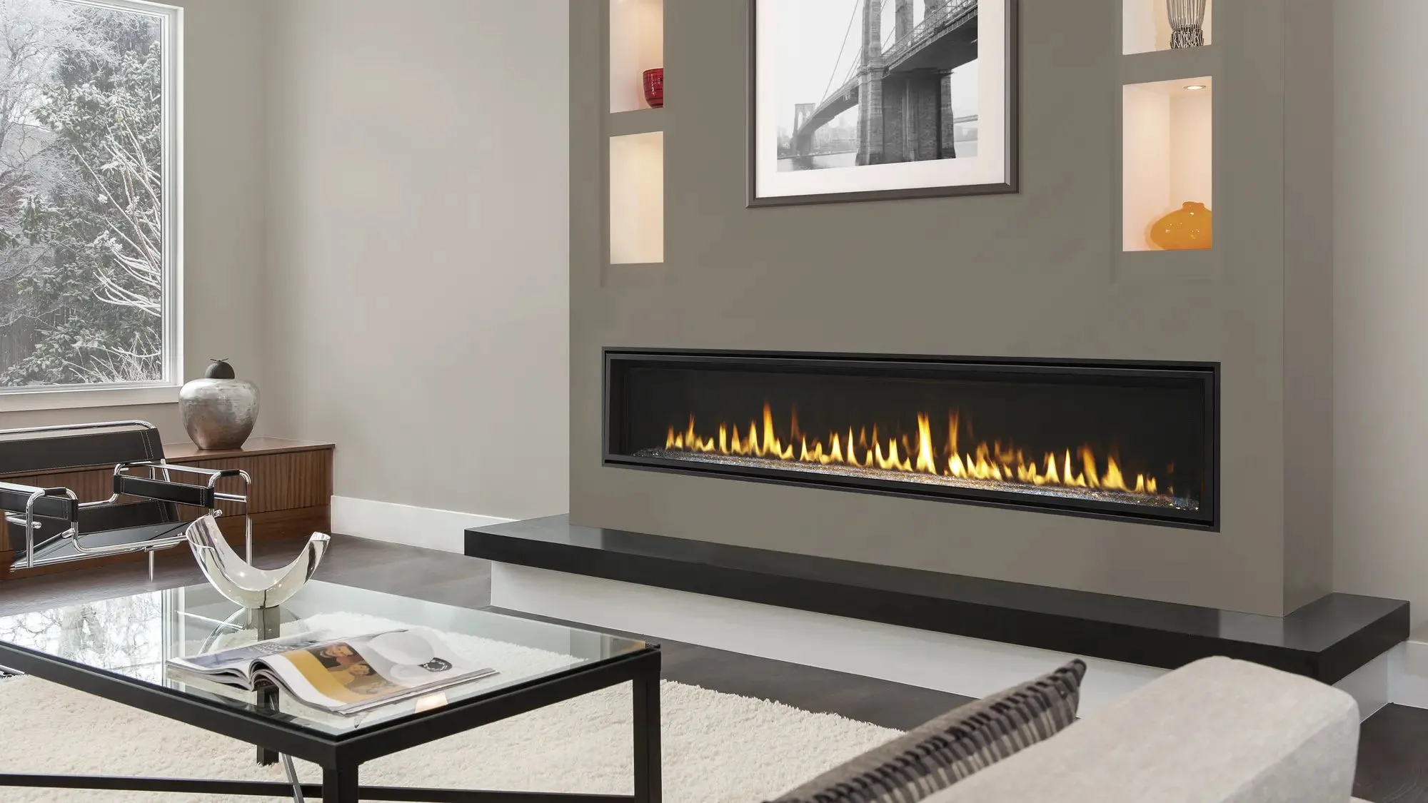 Linear Direct Vent Echelon II 48" Majestic Gas Fireplace with IntelliFire Touch Ignition System