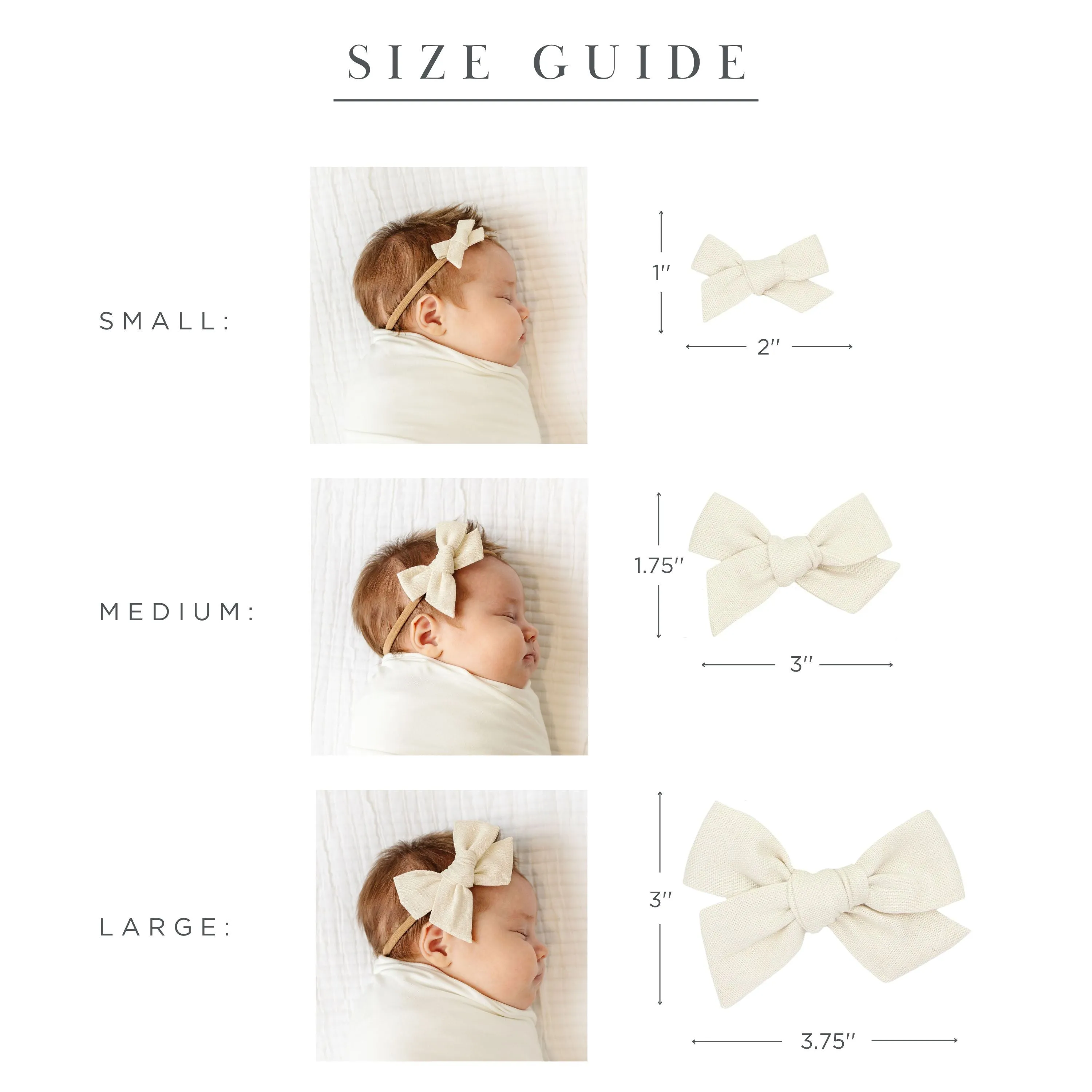 Linen Bow - White Headband