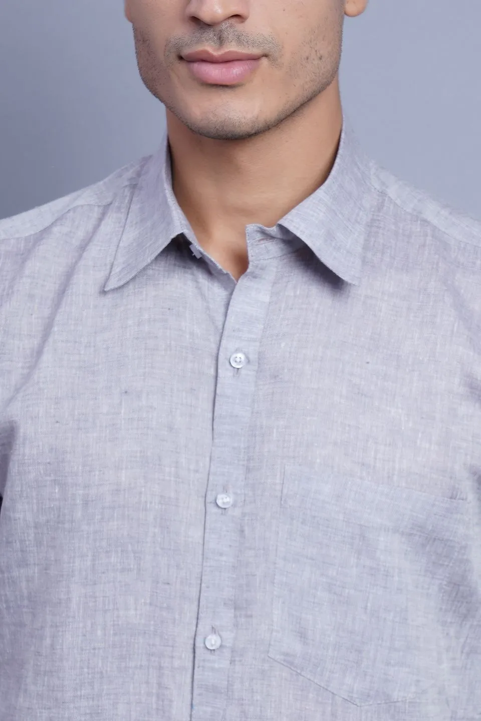 Linen Cotton Light Grey Shirt