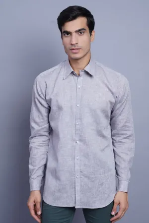 Linen Cotton Light Grey Shirt