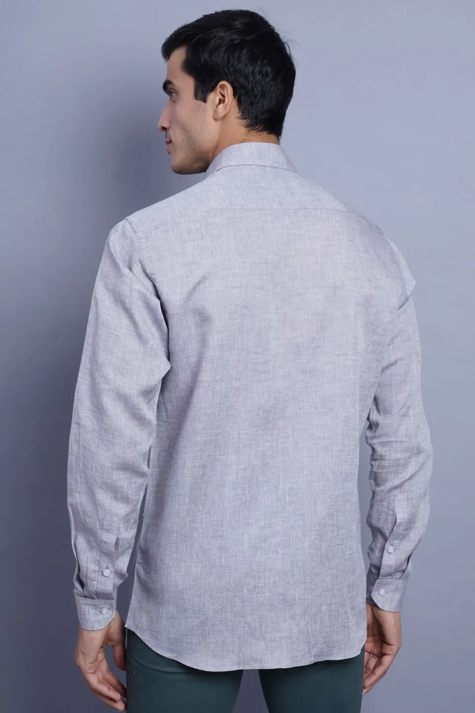 Linen Cotton Light Grey Shirt