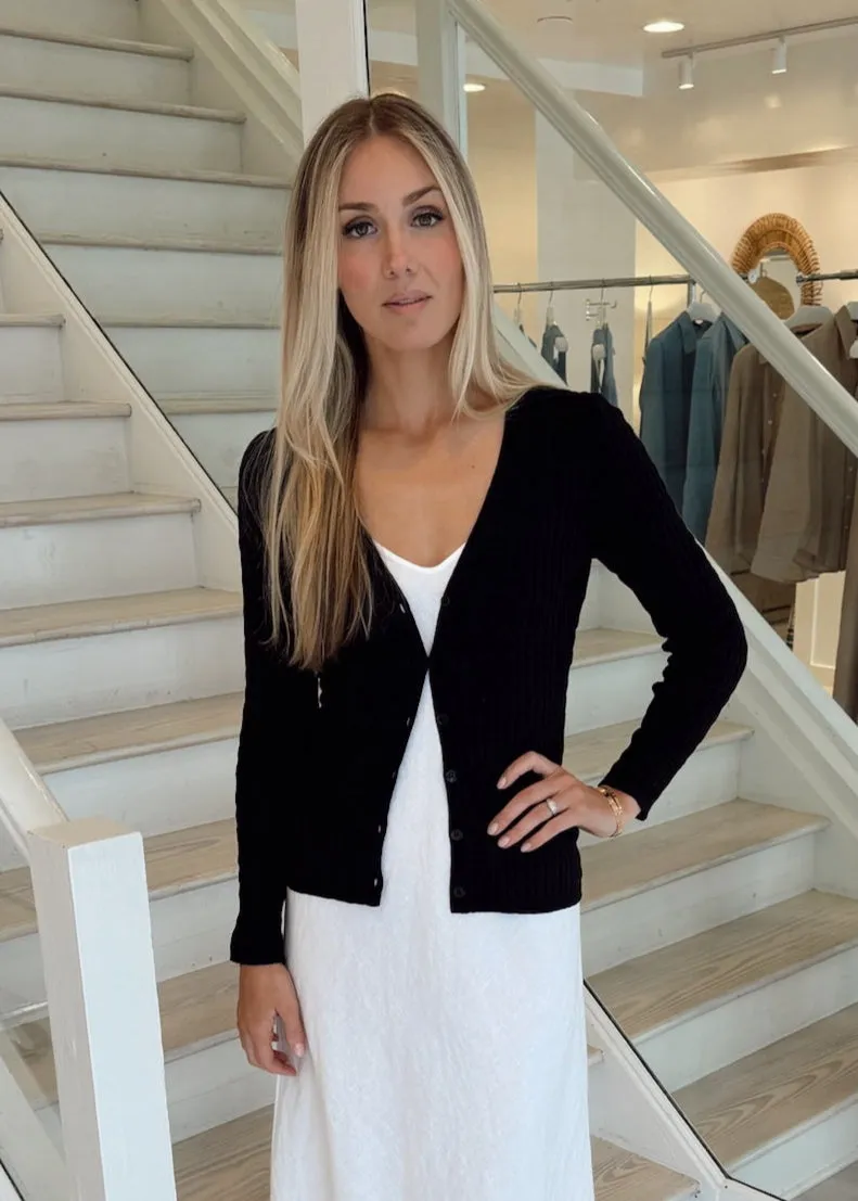 Linen Cotton V-Neck Cardigan
