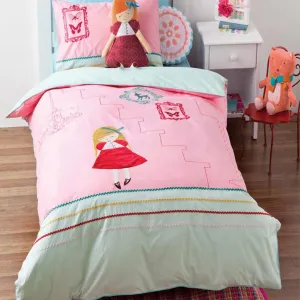 Linen House Hiccups Doll House Pink Duvet Cover Set