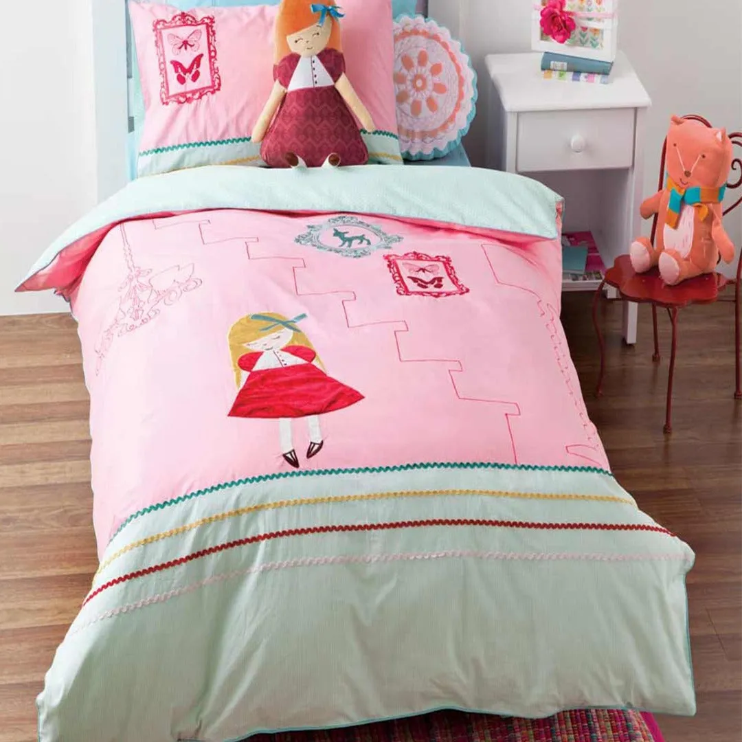 Linen House Hiccups Doll House Pink Duvet Cover Set